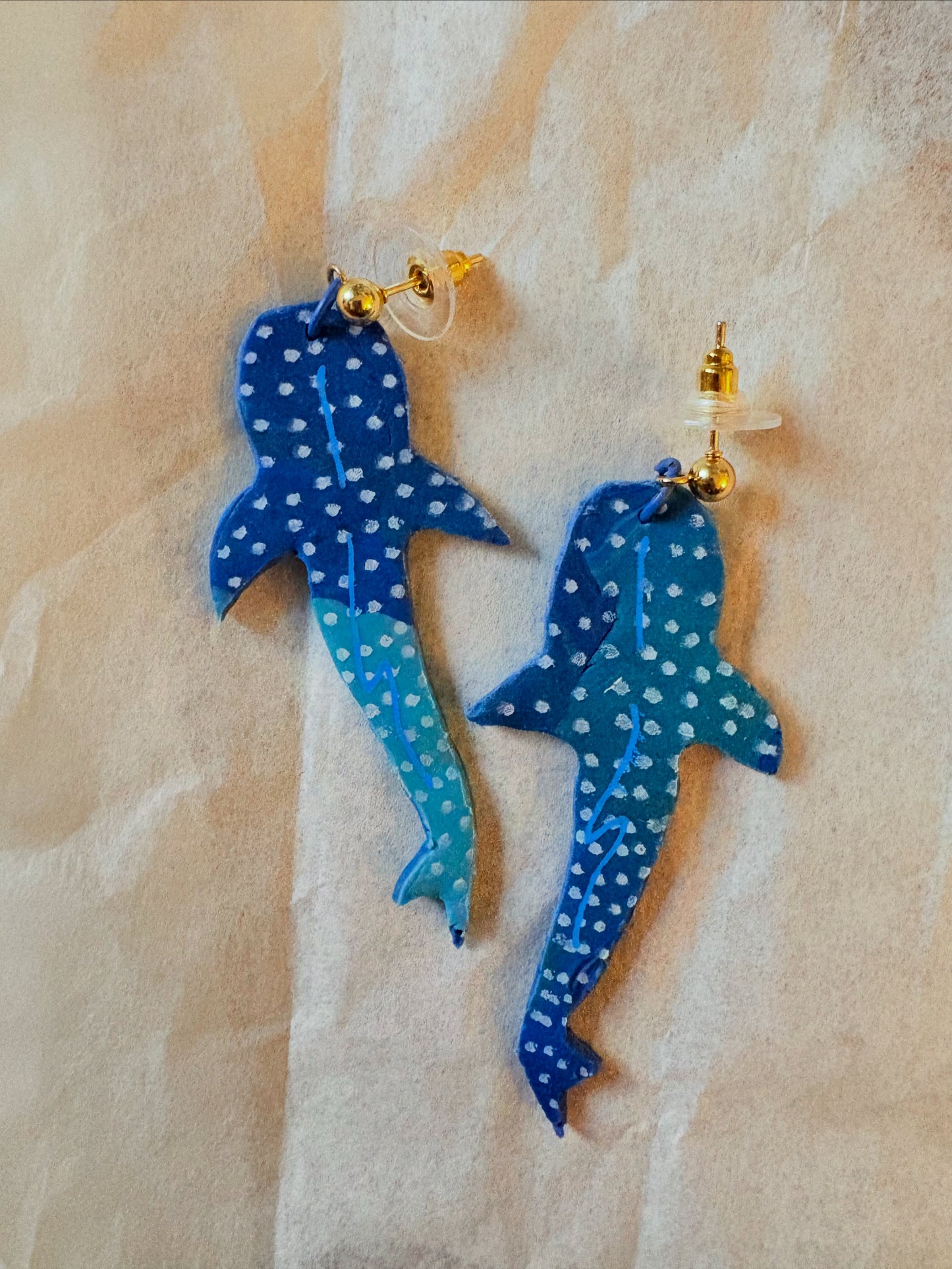 Whale shark earrings