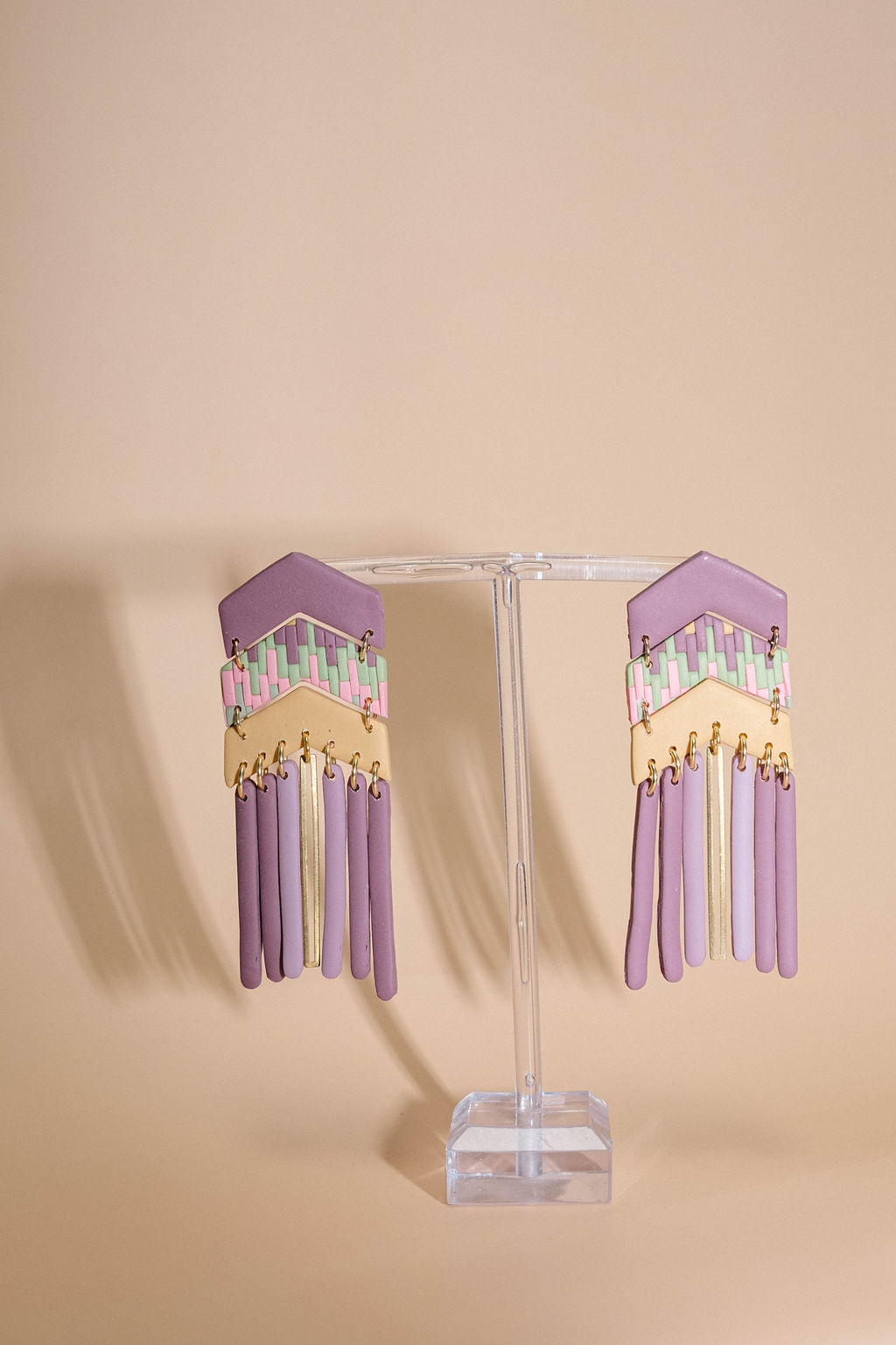 Faux-stitch Chevron Earrings