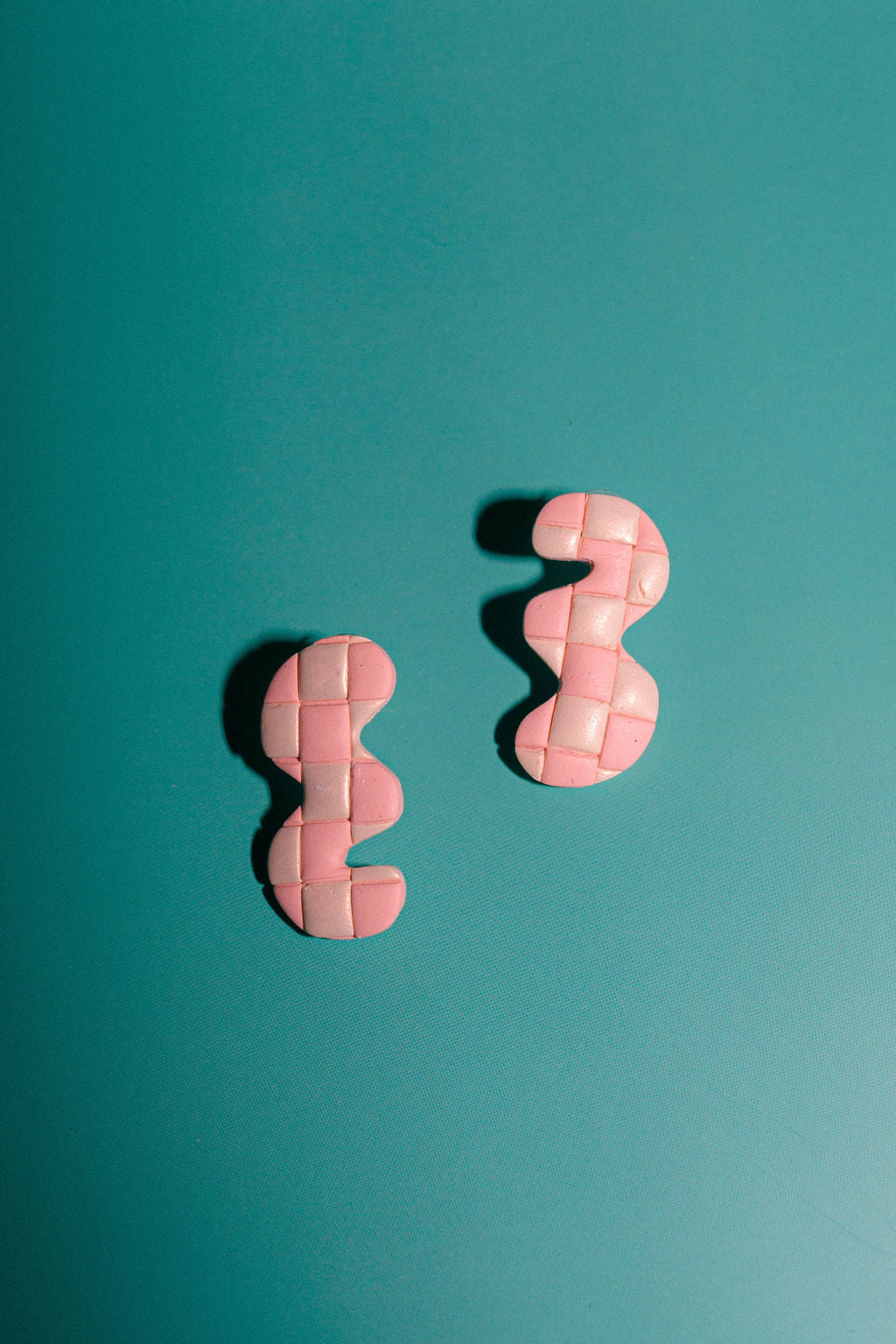 Checkerboard Squiggle Earrings